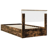 Storage Bed with Drawer Smoked Oak 100 x 200 cm Engineered Wood 3410830