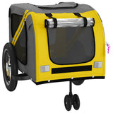 Pet Bike Trailer Yellow and Black Oxford Fabric and Iron 93889