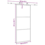 Sliding Door with Hardware Set Black 90x205 cm ESG Glass 3375782