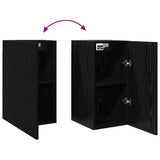 TV Cabinet Set with Drawer 7 pcs Black Oak Engineered Wood 3393487