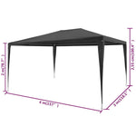 ZNTS Party Tent 3x4 m PE Anthracite 45087
