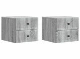 Wall-Mounted Bedside Cabinet 2 pcs Grey Sonoma Engineered Wood 897968