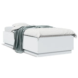 Bed Frame with LED without Mattress White 100x200 cm 3209625