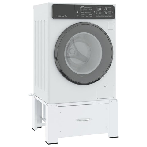 ZNTS Washing Machine Pedestal with Drawer White 4009868