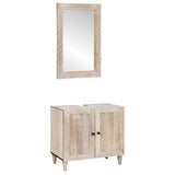 Bathroom Furniture Set with Shelf 2 pcs White Engineered Wood 3310072