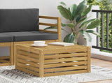 Outdoor Table Solid Acacia Wood White 59 x 59 x 37 cm 901487