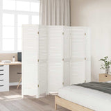 Room Divider 6 Panels White Solid Wood Paulownia 358842