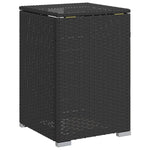 ZNTS Propane Tank Cover Table Black 40x40x60 cm Poly Rattan 366294