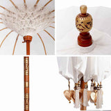 Balinese Parasol Cream 220 x 220 x 260 cm Cotton and solid wood 42006451