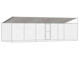 Dog Cage with Roof Silver 600 x 200 x 256 cm Steel and PE 3368302