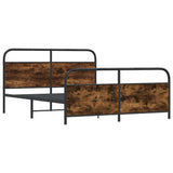 Metal Bed Frame without Mattress Smoked Oak 180x200 cm Super King 3318639