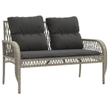4 Piece Garden Sofa Set with Cushions Light Grey Poly Rattan 368732
