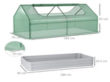 Raised Garden Bed with Greenhouse, Steel Planter Box with Plastic Cover, Roll Up Window, Dual Use T3398P318840