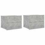 Bedside Cabinets 2 pcs Concrete Grey 40x30x30 cm Engineered Wood 801062