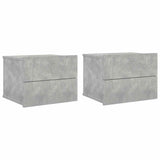 Bedside Cabinets 2 pcs Concrete Grey 40x30x30 cm Engineered Wood 801062
