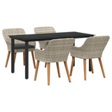 Dining Set Light grey Poly rattan 3261715