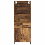Highboard Old Wood 69.5 x 34 x 180 cm Engineered Wood and Glass 3415666