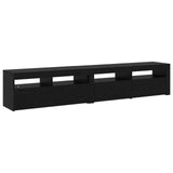 TV Cabinet 2 pcs Black Oak 210 x 35 x 40 cm Engineered Wood 3332520