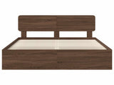 Bed Frame with Headboard Brown Oak 140 x 200 cm Solid Pine Wood 3412075