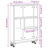 Narrow Storage Trolley White 48x13x68 cm Engineered Wood 855223