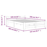 Bed Frame White Solid pine wood, plywood 160x200 cm Durable 322002