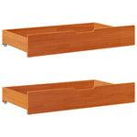 ZNTS Under-Bed Drawers 2 pcs Wax Brown 95x55x17 cm Solid Wood Pine 850922