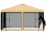 Garden Gazebo with Sidewalls 3 x 3 m Cream Polyester and Steel 900338