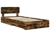 Bed Frame with Headboard Smoked Oak 75 x 190 cm Engineered Wood 3412440