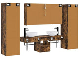 Bathroom Furniture Set 6 pcs Smoked Oak 3407187