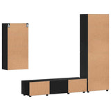 TV Cabinet Set with Drawer FLORIN 3 pcs Black Engineered Wood 3397945