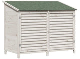 Garden Shed with Roof White 106 x 56 x 113.5 cm Solid Fir Wood 42033457