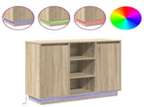 LED Sideboard Sonoma Oak 90 x 32 x 75 cm Engineered Wood 869684
