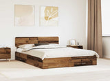 Bed Frame with Headboard Old Wood 140 x 190 cm Engineered Wood 3412380