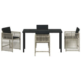 Garden Dining Set 5 pcs Light Grey Poly Rattan 3380790