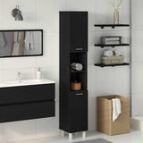 Bathroom Cabinet Black Oak 30 x 30 x 179 cm Engineered Wood 862513