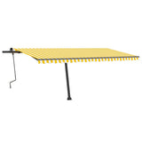 Freestanding Manual Retractable Awning 500x300 cm Yellow/White 3069778