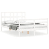 Bed Frame without Mattress White 140x200 cm Solid Wood 3194832