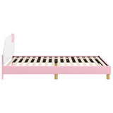 Children's Bed Frame with Headboard Pink 80 x 200 cm PU 42011018