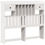 ZNTS Bookcase Bed without Mattress White 135x190 cm Double Solid Wood Pine 3321617