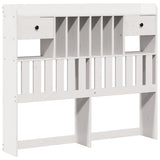 ZNTS Bookcase Bed without Mattress White 135x190 cm Double Solid Wood Pine 3321617
