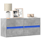 TV Wall Cabinet with LED Lights Concrete Grey 100x31x45 cm 852295
