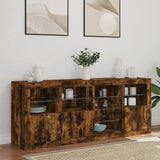 Sideboard with LED Lights Smoked Oak 164x37x67 cm 3209055