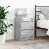 Bedside Cabinet with 2 Drawers Grey Sonoma 38x34x80 cm 861365