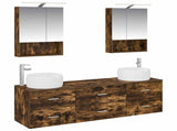 Bathroom Furniture Set 5 pcs Smoked Oak 3407003