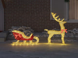 Reindeer Pull Sleigh LOVIISA 2 pcs 200 LEDs Warm White 42019082