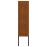 Garden Privacy Screen Rusty 32 x 140 cm Weathering Steel 876223