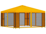Garden Gazebo with Sidewalls 3 x 3 m Yellow Polyester and Steel 900368