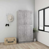 803438 Wardrobe Concrete Grey 82,5x51,5x180 cm Engineered Wood