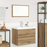 Bathroom Furniture Set 3 pcs Black Oak Engineered Wood 3393505