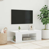 TV Cabinet with LED Lights White 90x39x30 cm 804238